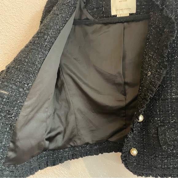 Kate Spade Black Sparkle Tweed Jacket - Picture 6 of 8